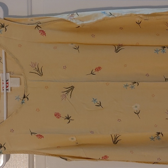 Vintage Floral Yellow Sundress Dress *Flawed Cardigan* Y2K (See Measurements) 90 - Picture 4 of 12